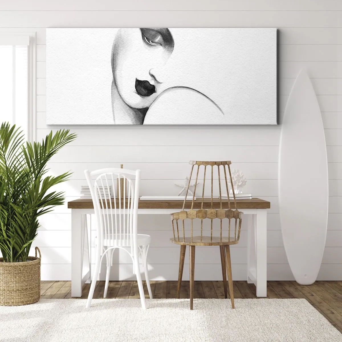 Obraz na płótnie - W stylu Łempickiej - 100x40 cm