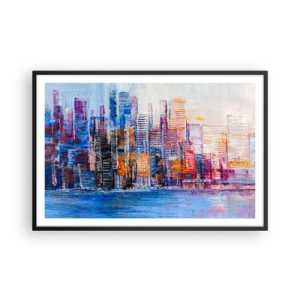 Plakat w czarnej ramie - Radosna metropolia - 91x61 cm