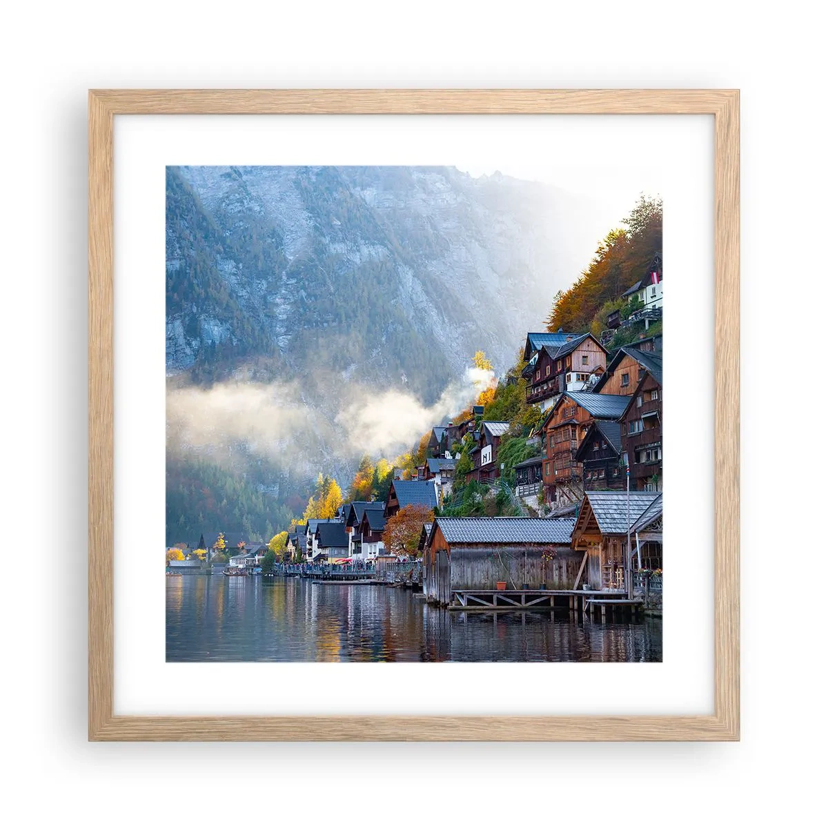 Plakat w ramie jasny dąb - Alpejskie klimaty - 40x40 cm