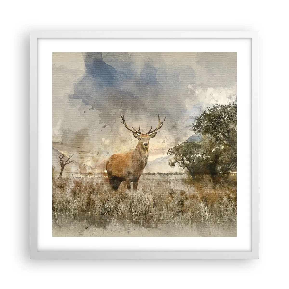 Plakat w białej ramie - Godność - siła - dostojeństwo - 50x50 cm