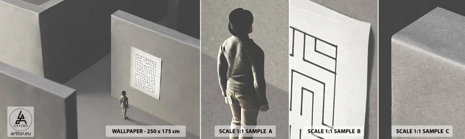 Fototapeta Próbka Standard Eco - Ale gdzie jestem? - Labirynt, Abstrakcja, Sztuka - 100x30 cm