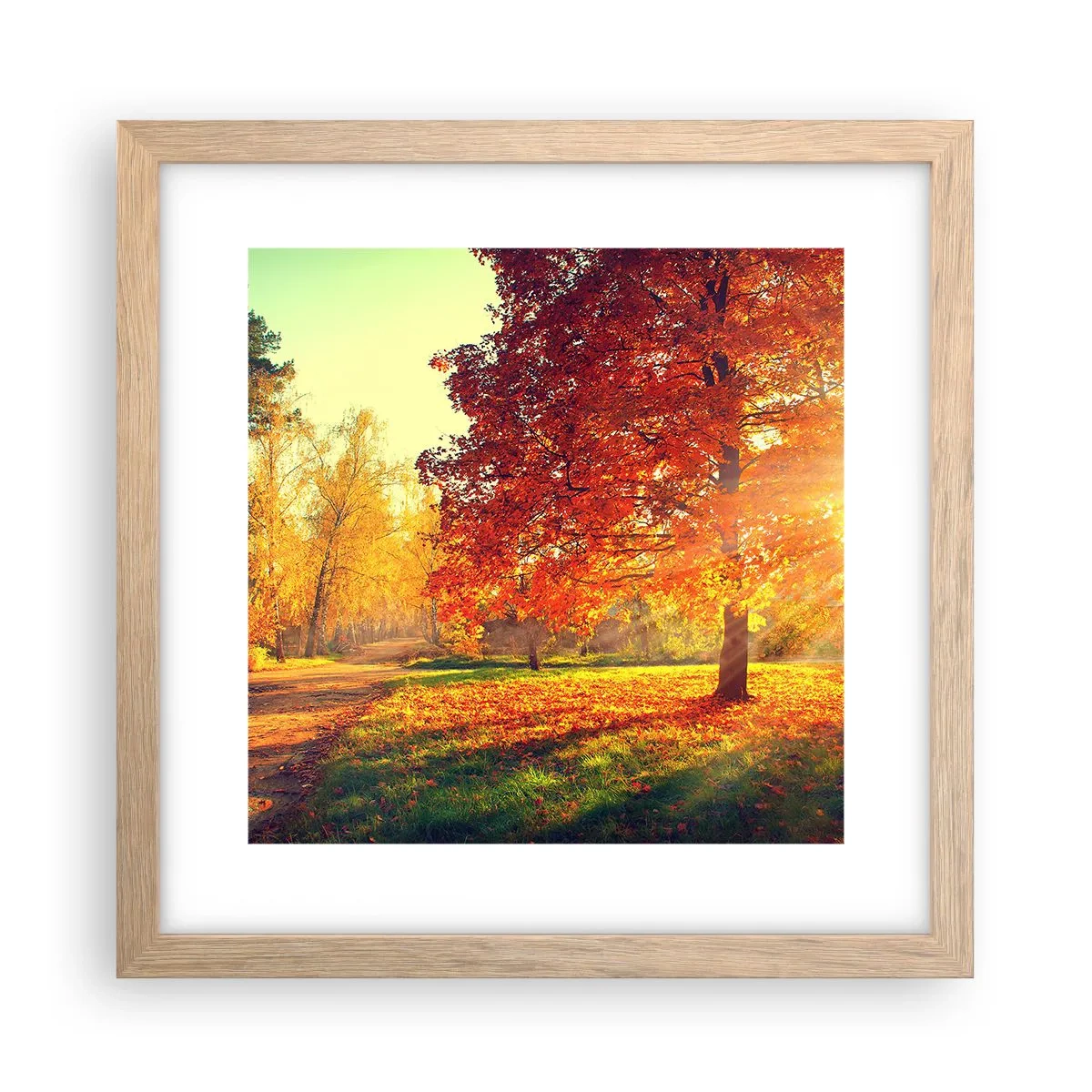 Plakat w ramie jasny dąb - Rude jest piękne - 30x30 cm