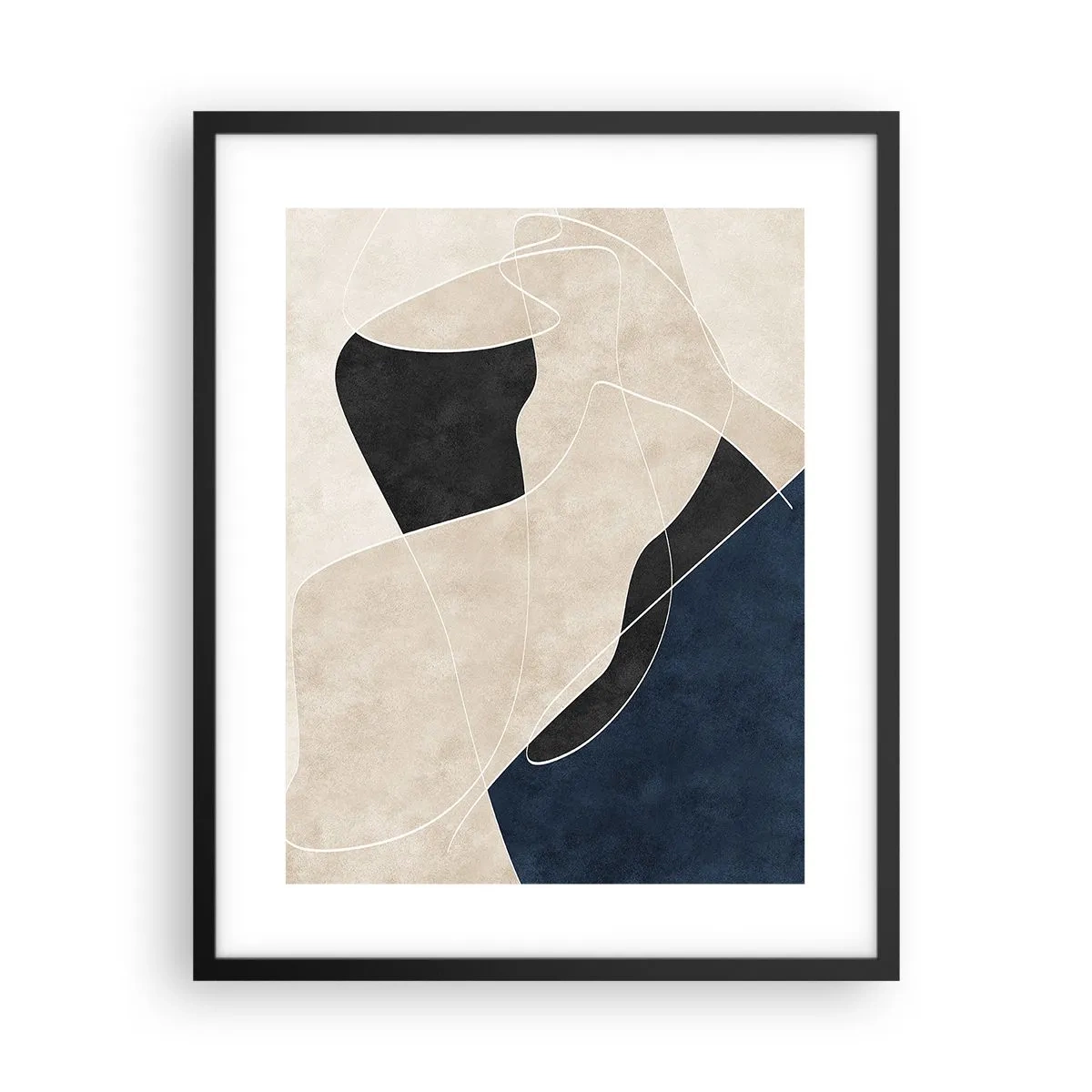 Plakat w czarnej ramie - Kompozycja abstrakcyjna – kontrast barw - 40x50 cm