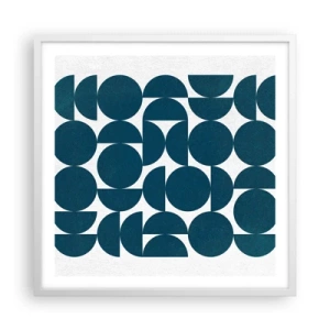 Plakat w białej ramie - Koła i półkola - 60x60 cm