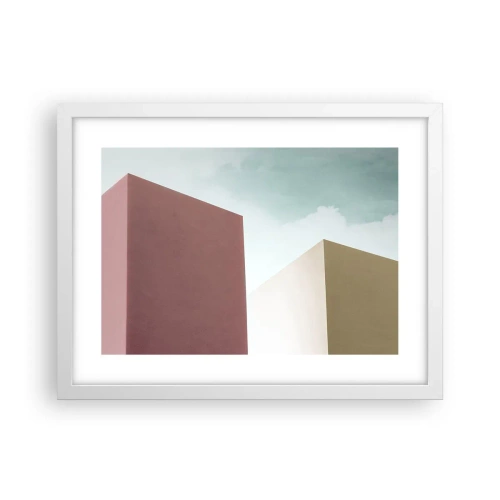 Plakat w białej ramie - Geometria słonecznego lata - 40x30 cm