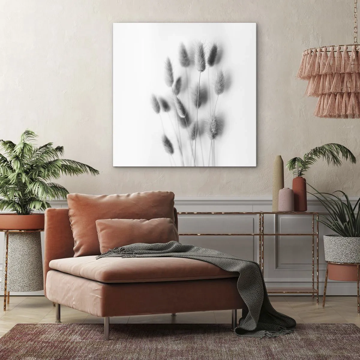 Obraz na płótnie - Jej puszystość trawa - 70x70 cm