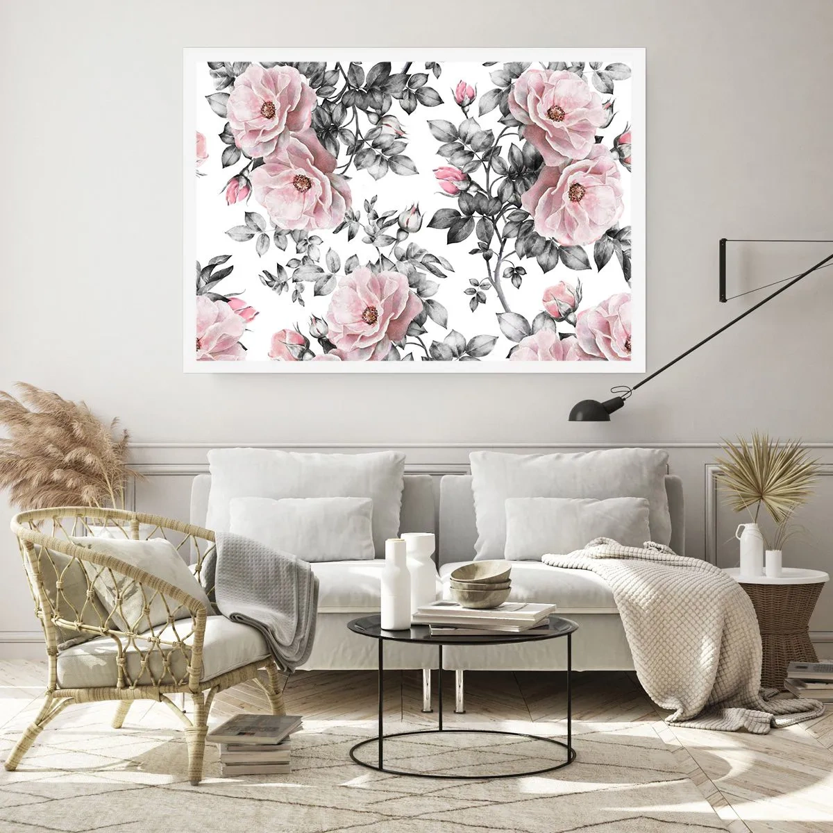 Plakat - Zagubić się w kwiatach róż - 50x40 cm