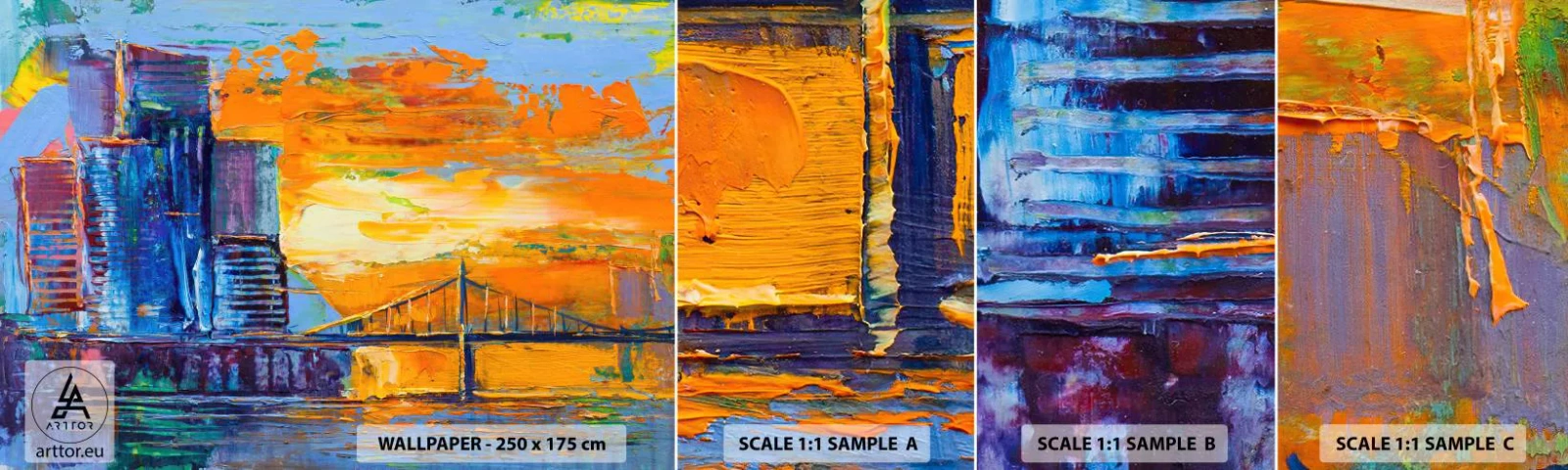 Fototapeta Próbka Samoprzylepna Deluxe Sticker - Kultura i natura - Abstrakcja, Miasto, Sztuka - 100x30 cm