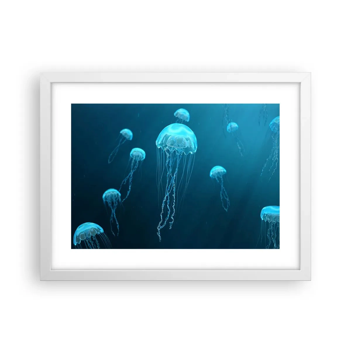 Plakat w białej ramie - Oceaniczny taniec - 40x30 cm