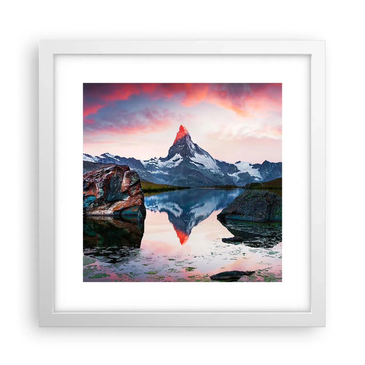 Plakat w białej ramie - Serce gór jest gorące - 30x30 cm