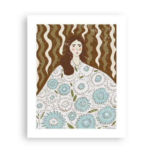 Plakat - Portret w kwiecistej szacie - 40x50 cm