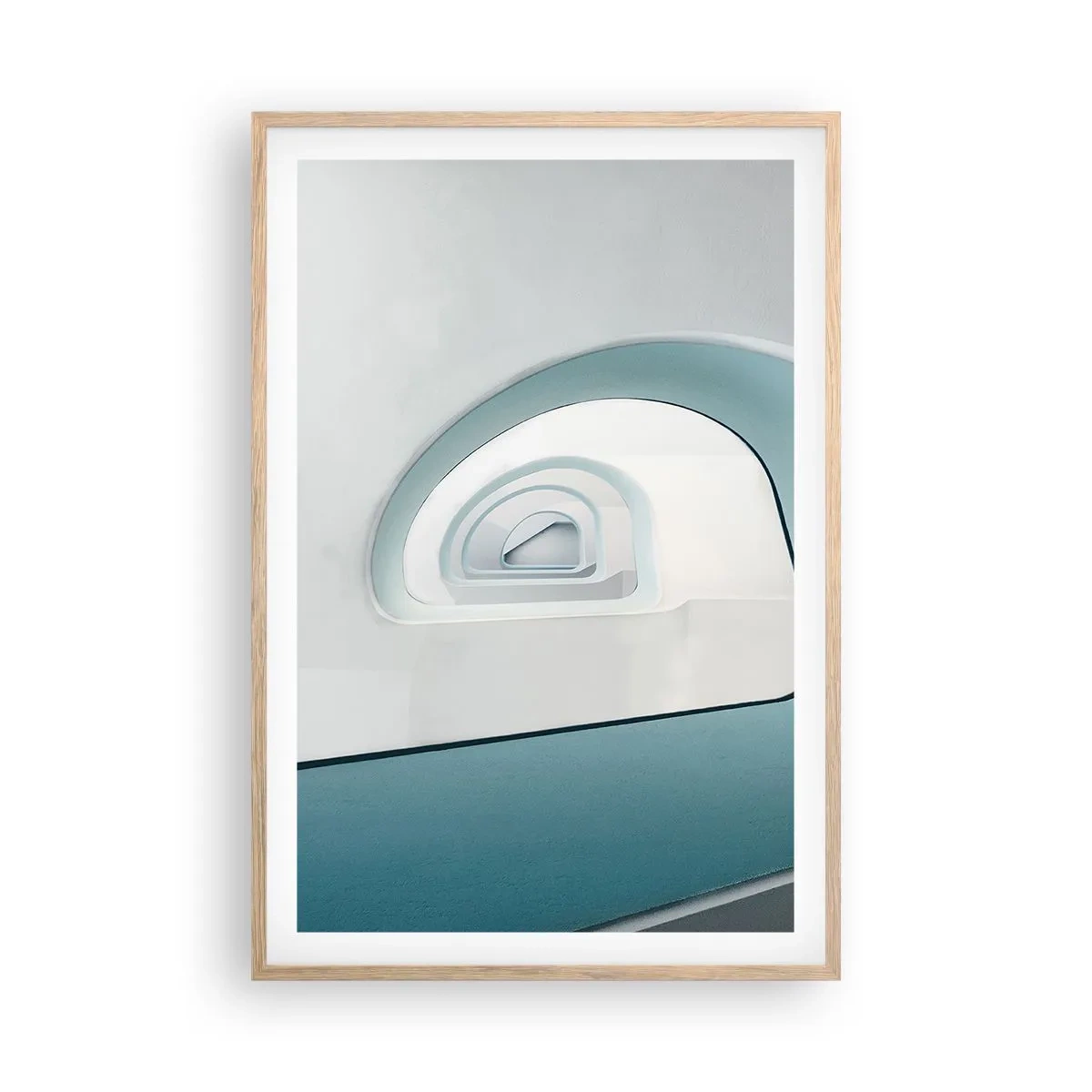 Plakat w ramie jasny dąb - Do dna błękitu - 61x91 cm