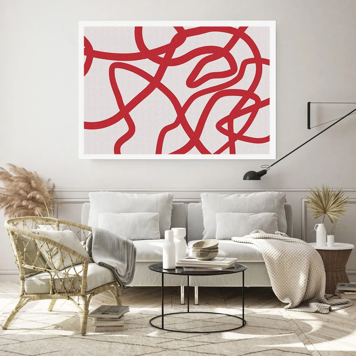 Plakat - Czerwono na białym - 91x61 cm