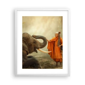 Plakat w białej ramie - Spotkanie w podróży - 40x50 cm