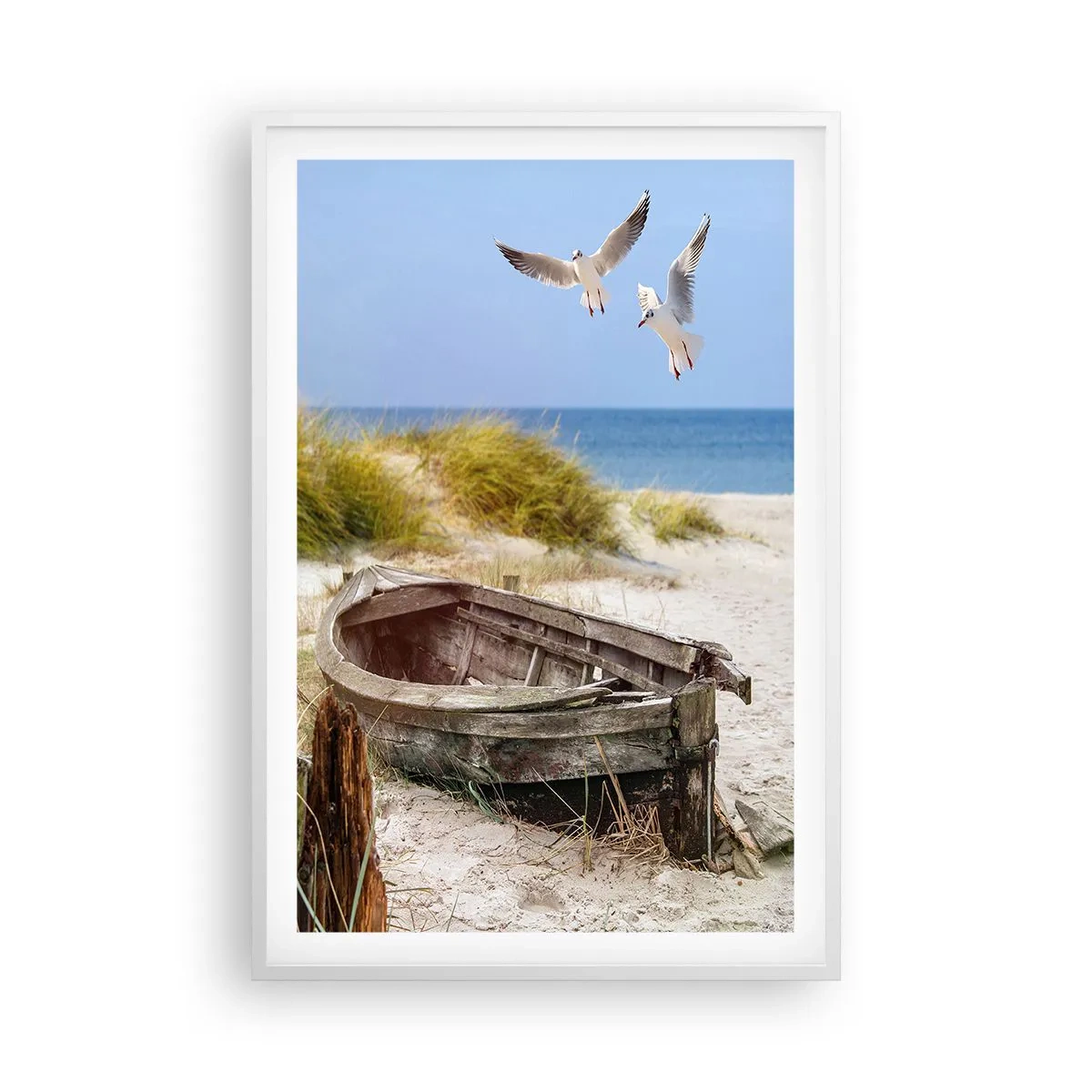 Plakat w białej ramie - Skąpane wiatrem - 61x91 cm