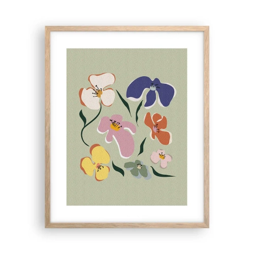 Plakat w ramie jasny dąb - Bratki za pan brat - 40x50 cm