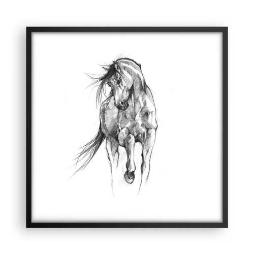Plakat w czarnej ramie - We wdzięcznym kłusie - 50x50 cm