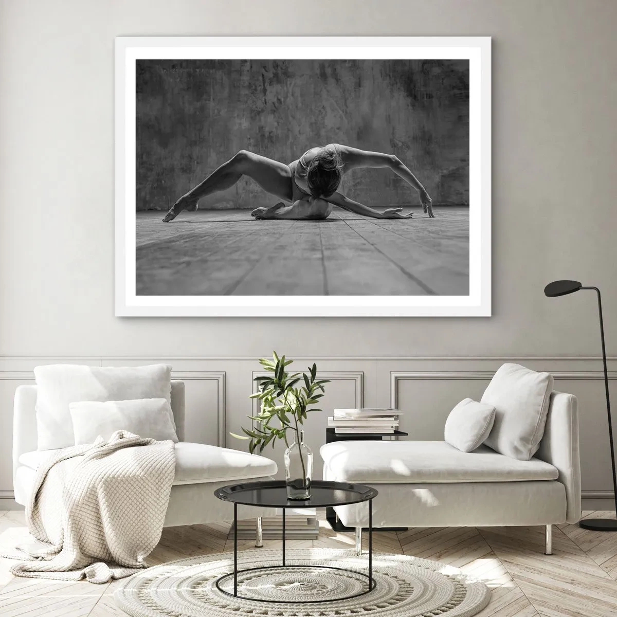 Plakat w białej ramie - Symetria odnaleziona - 70x50 cm