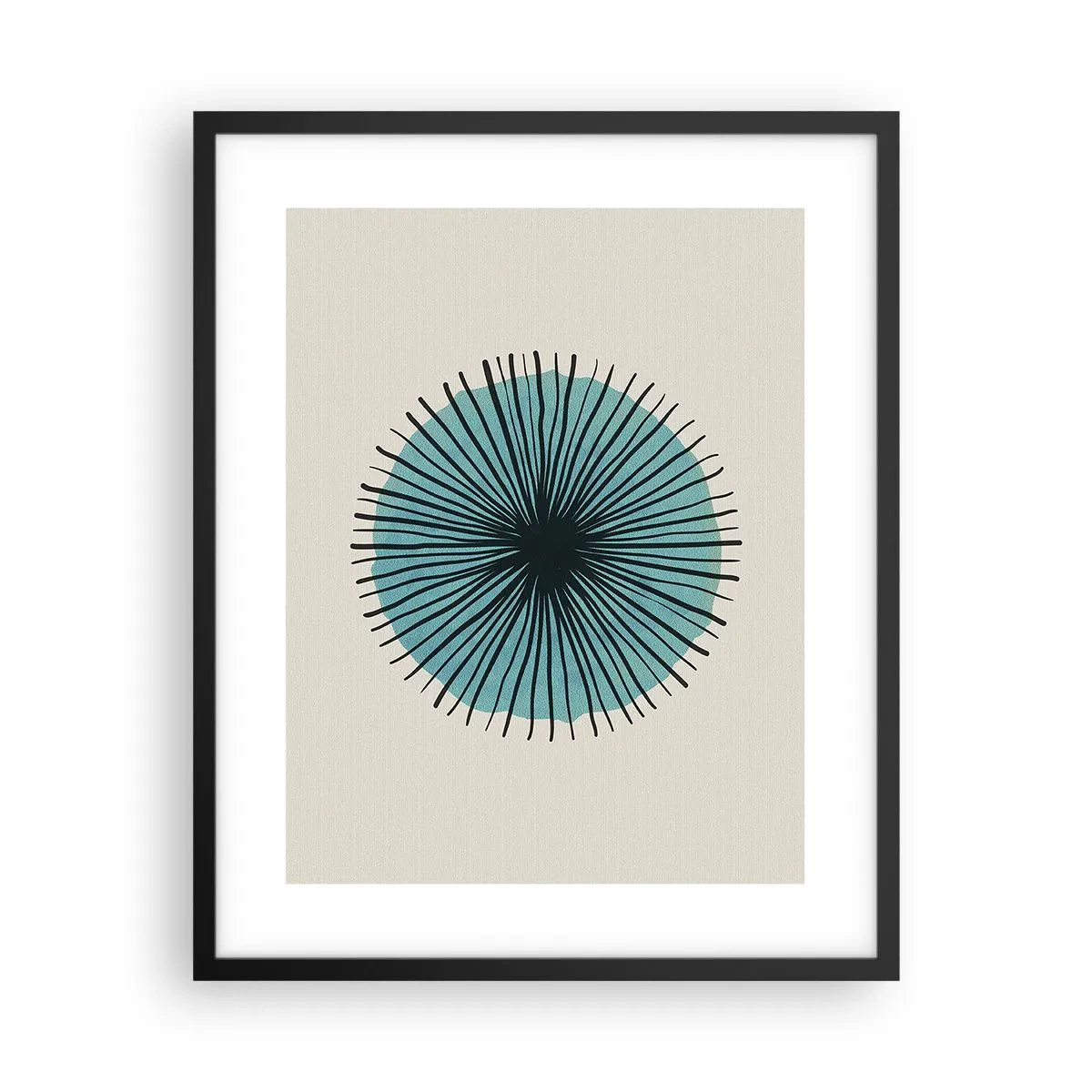 Plakat w czarnej ramie - Promieniście na błękicie - 40x50 cm