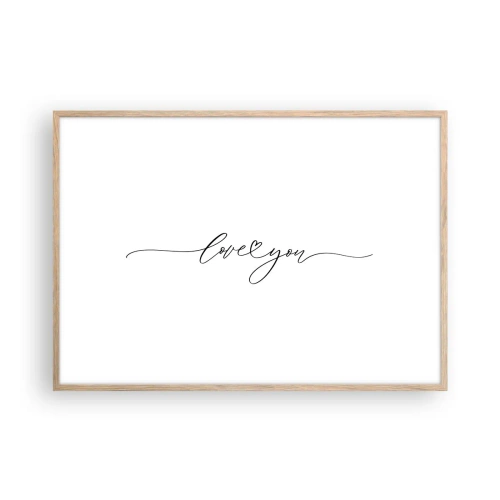 Plakat w ramie jasny dąb - Czarno na białym - 100x70 cm