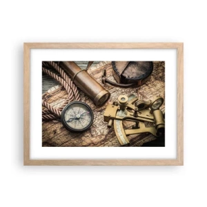 Plakat w ramie jasny dąb - Wyznacz kurs - 40x30 cm