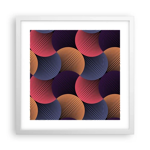 Plakat w białej ramie - W kolistym rytmie - 40x40 cm