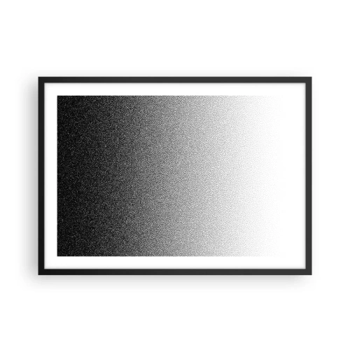 Plakat w czarnej ramie - Minimalistyczny gradient czerni i bieli w punkcie - 70x50cm - W stronę światła - Nowoczesna dekoracja ścienna do salonu i sypialni ARTTOR