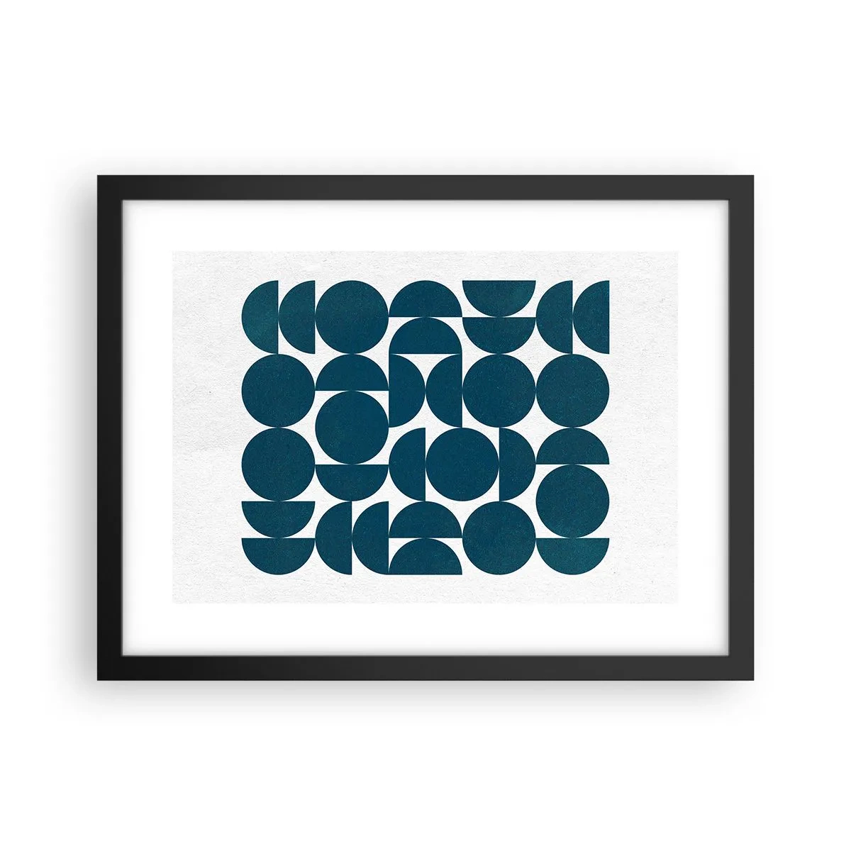 Plakat w czarnej ramie - Koła i półkola - 40x30 cm