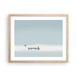 Plakat w ramie jasny dąb - Tak, czekam. - 50x40 cm