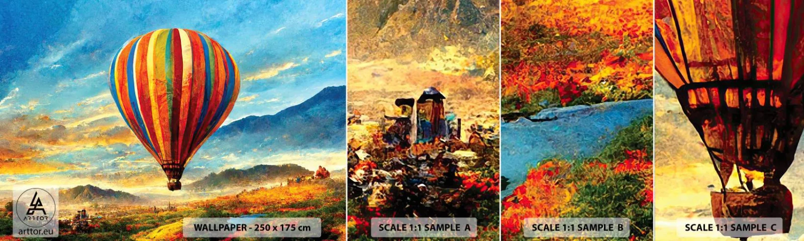 Fototapeta Próbka Standard Eco - W ciszy widać więcej - Balon, Krajobraz, Natura - 100x30 cm