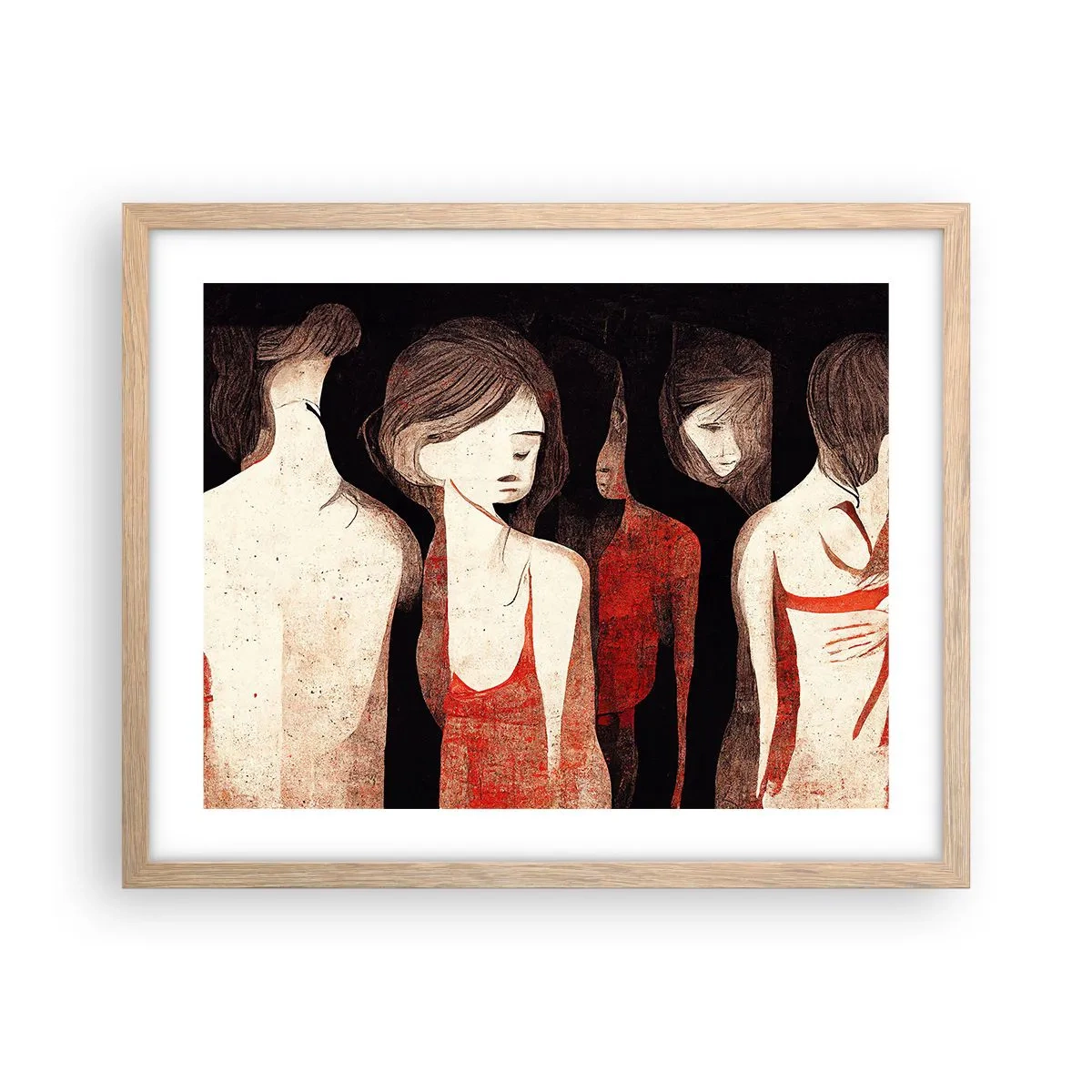 Plakat w ramie jasny dąb - Madonny z ciemności - 50x40 cm
