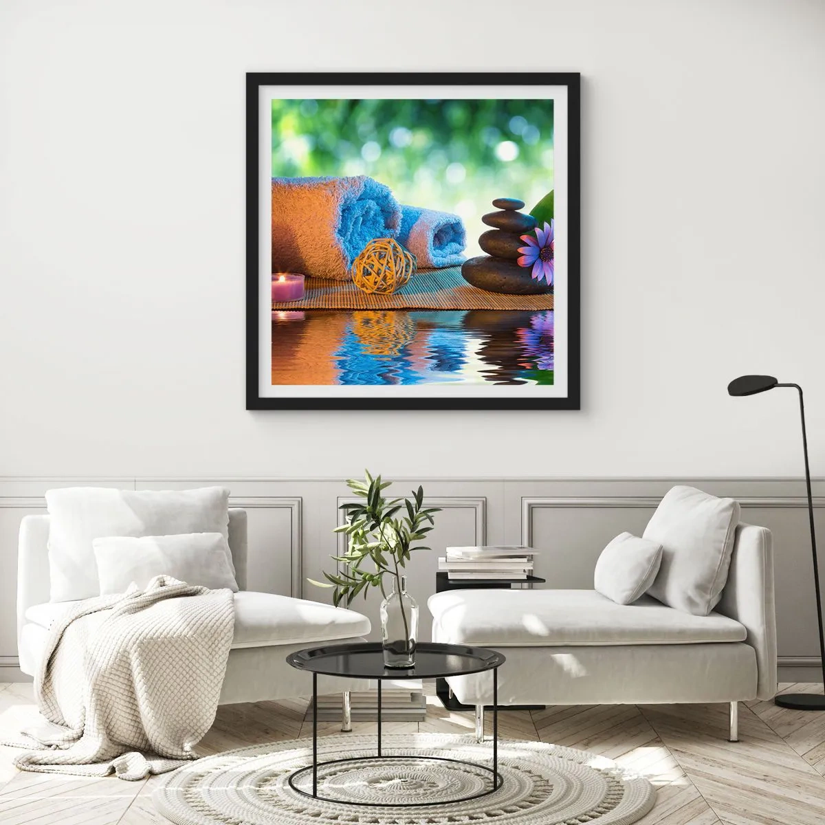 Plakat w czarnej ramie - Czas dla ciała - 40x40 cm