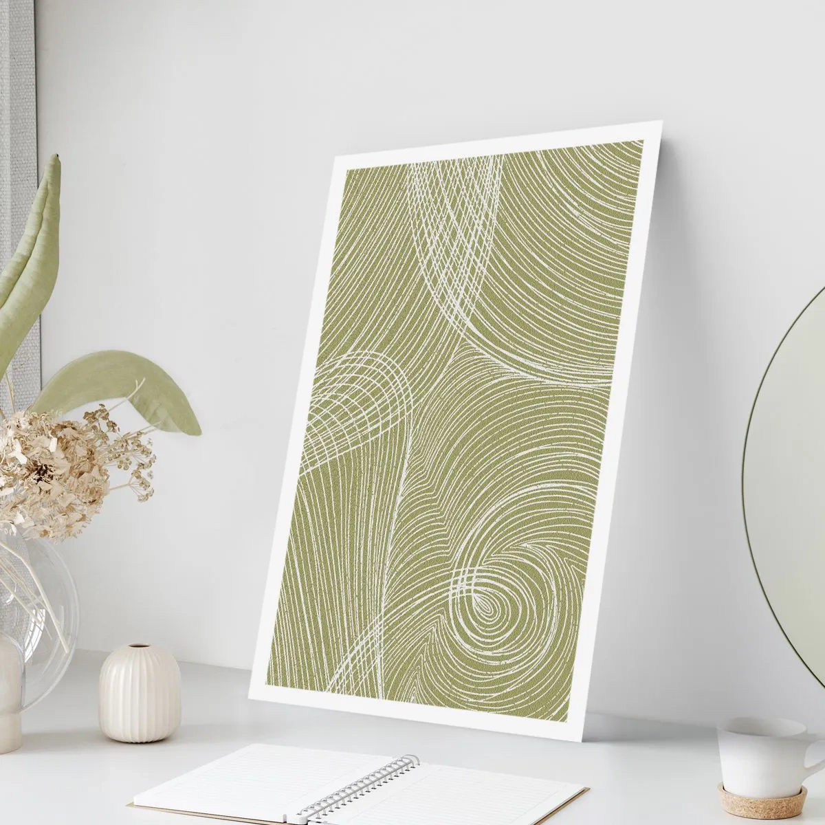 Plakat - Abstrakcja misterna w bieli - 40x50 cm