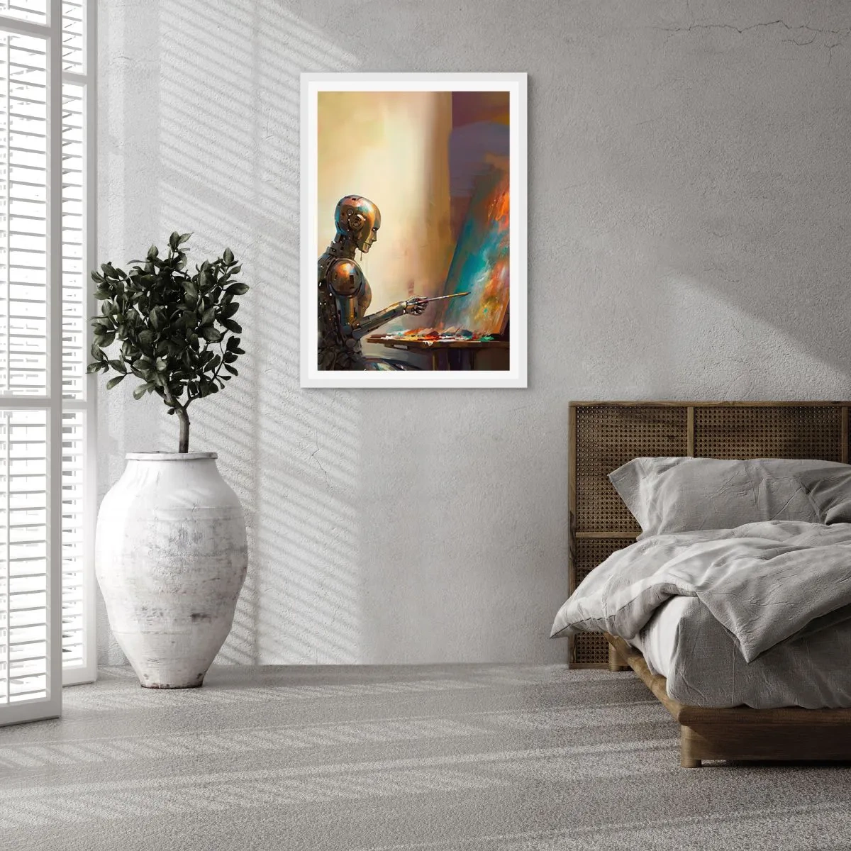 Plakat w białej ramie - Sztuka przyszłości - 50x70 cm