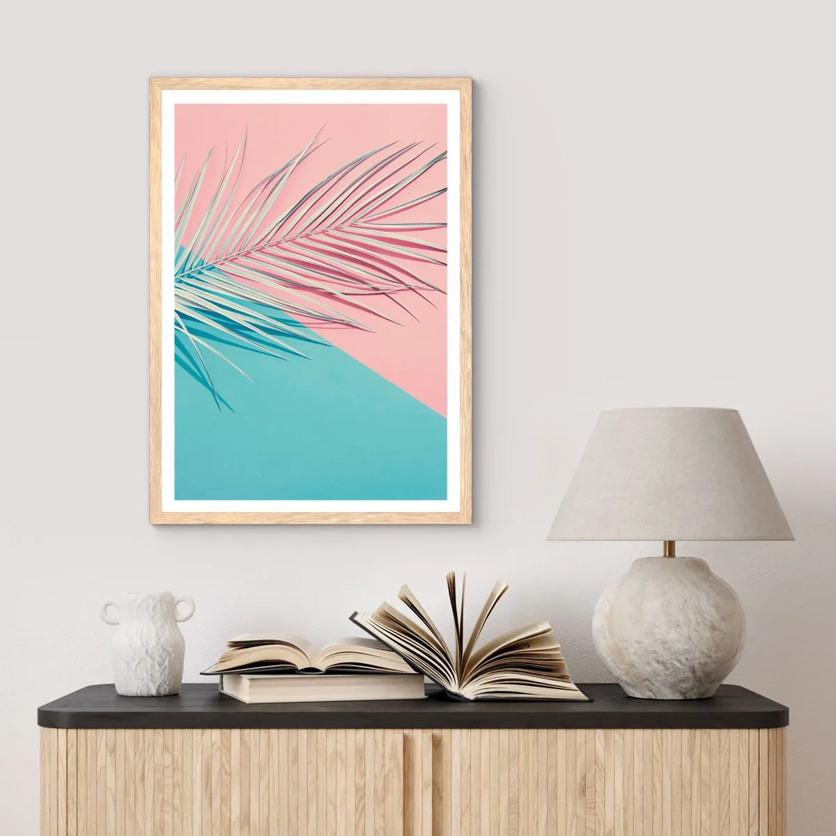 Plakat w ramie jasny dąb - Tropikalna impresja - 70x100 cm