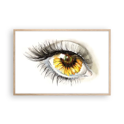 Plakat w ramie jasny dąb - Spojrzenie gorące jak lato - 91x61 cm