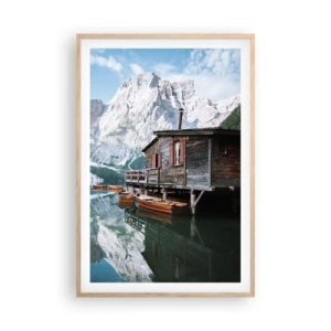 Plakat w ramie jasny dąb - Krystaliczny, górski poranek - 61x91 cm