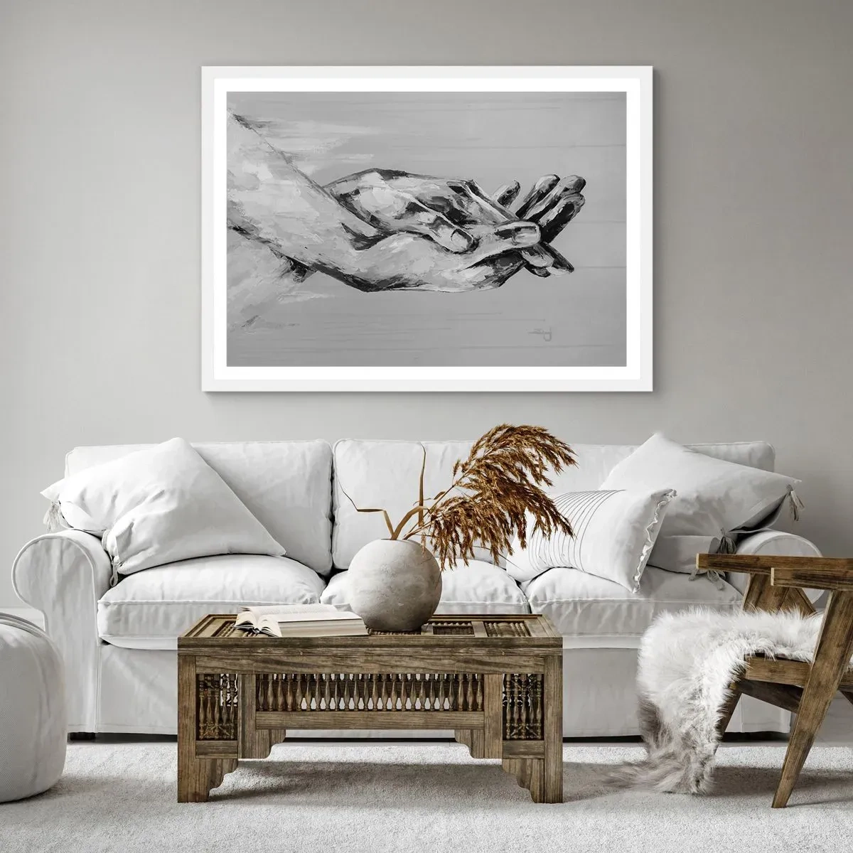 Plakat w białej ramie - Początek… - 40x30 cm