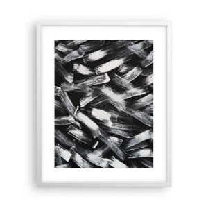 Plakat w białej ramie - Abstrakcja w duchu industrialnym - 40x50 cm