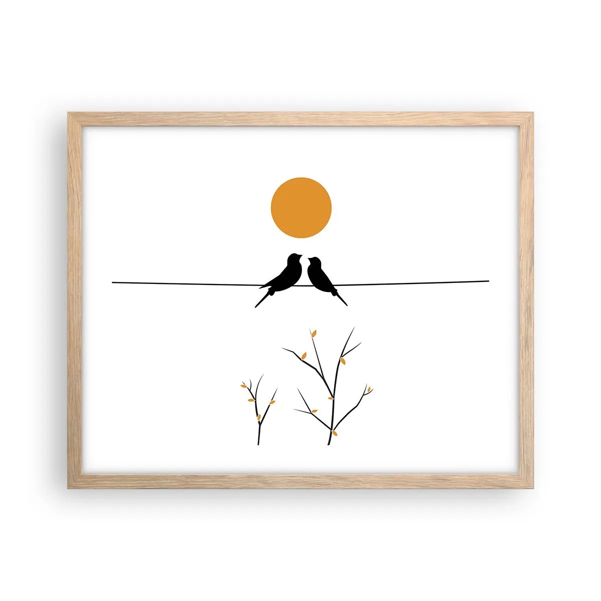 Plakat w ramie jasny dąb - Słowiczy wieczór - 50x40 cm