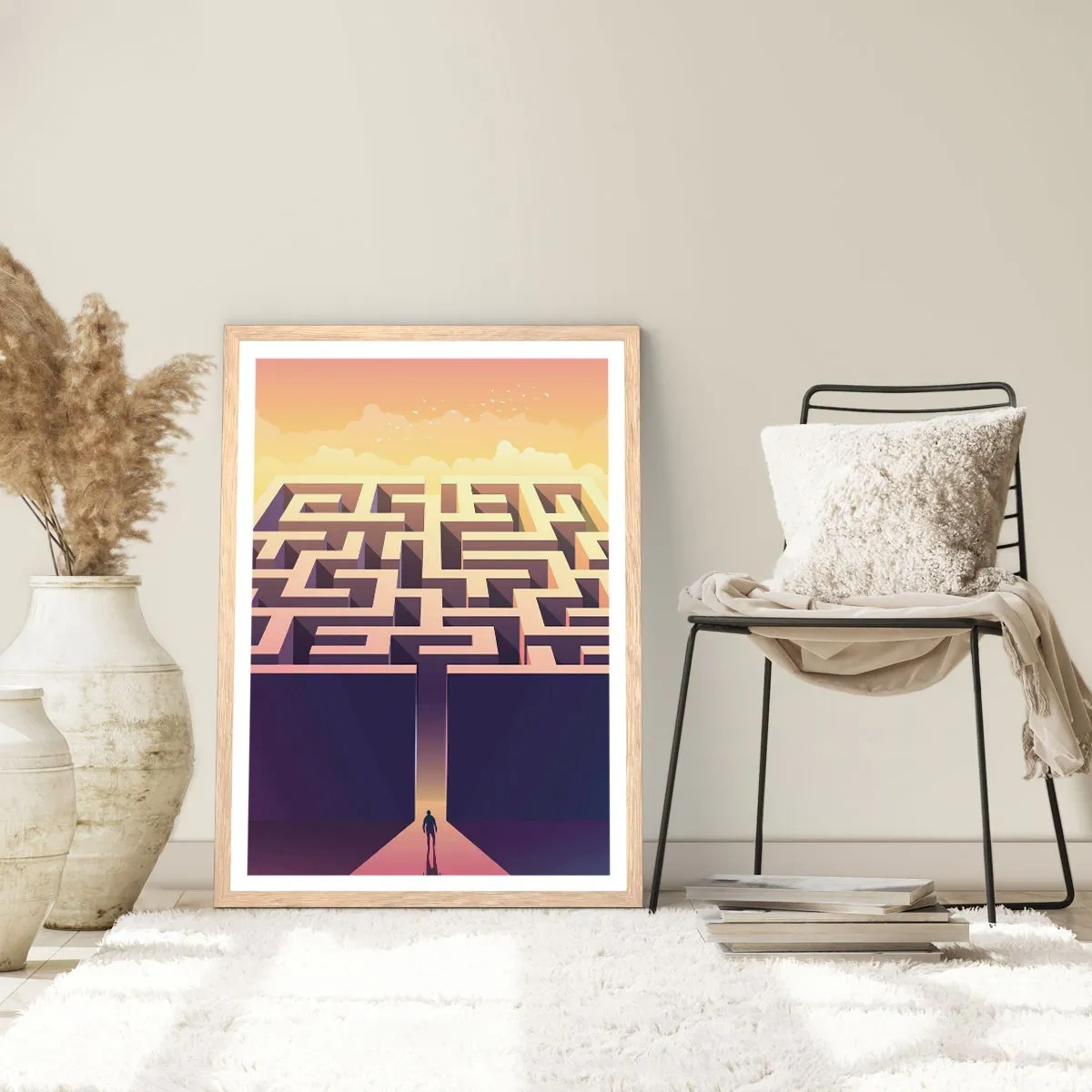 Plakat w ramie jasny dąb - Czas decyzji - 30x40 cm