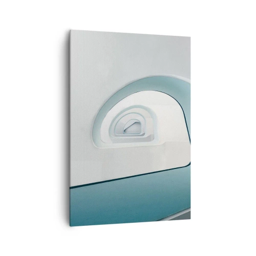 Obraz na płótnie - Minimalistyczna architektura z zaokrąglonymi liniami - 70x100cm - Do dna błękitu - Nowoczesna dekoracja ścienna do salonu i sypialni ARTTOR