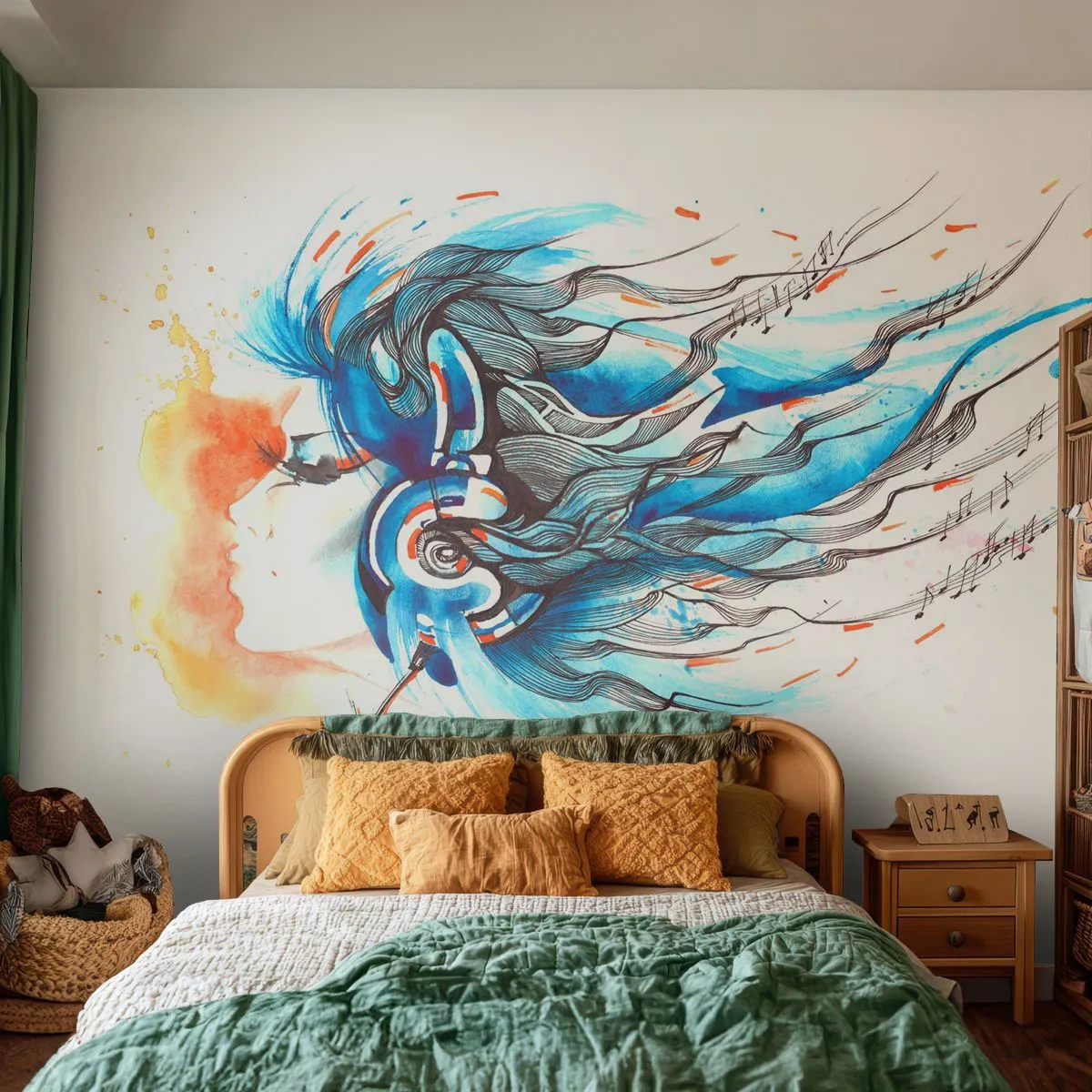 Fototapeta Premium Canvas - Niech gra muzyka - Abstrakcja, Kobieta, Muzyka - 400x280 cm