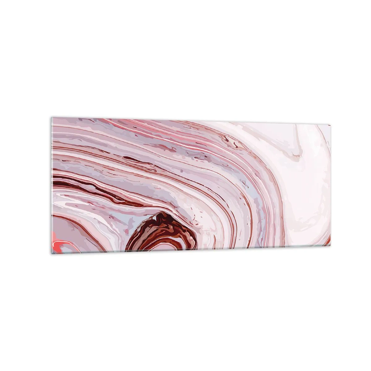 Obraz na szkle - Abstrakcyjny wzór w kolorach różu i bieli - 120x50cm - Prosto, potem w prawo na dół - Nowoczesna dekoracja ścienna do salonu i sypialni ARTTOR