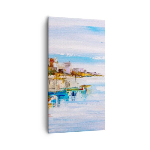 Obraz na płótnie - Wielobarwna miejska przystań - 55x100 cm