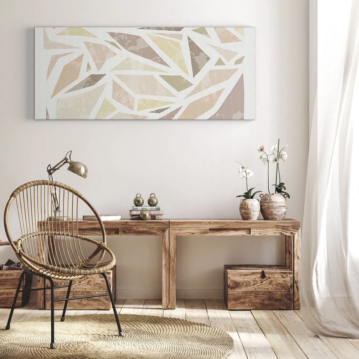 Obraz na płótnie - Kompozycja witrażowa - 100x40 cm