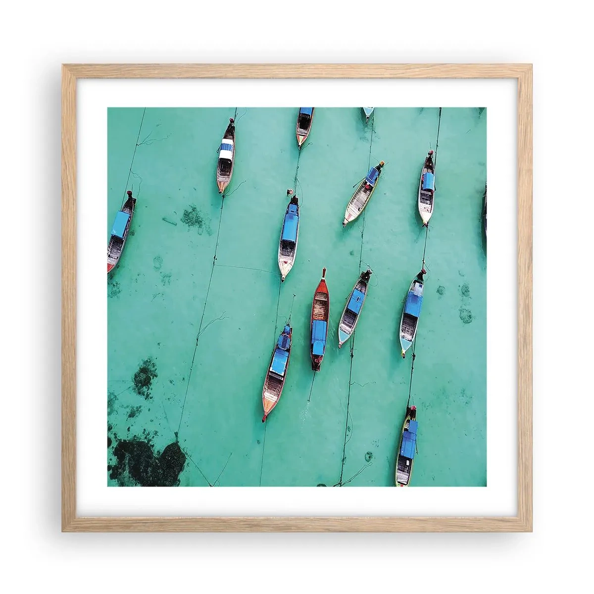 Plakat w ramie jasny dąb - W radosnym oczekiwaniu - 50x50 cm