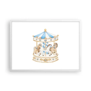 Plakat w białej ramie - Słodkie dzieciństwo - 70x50 cm