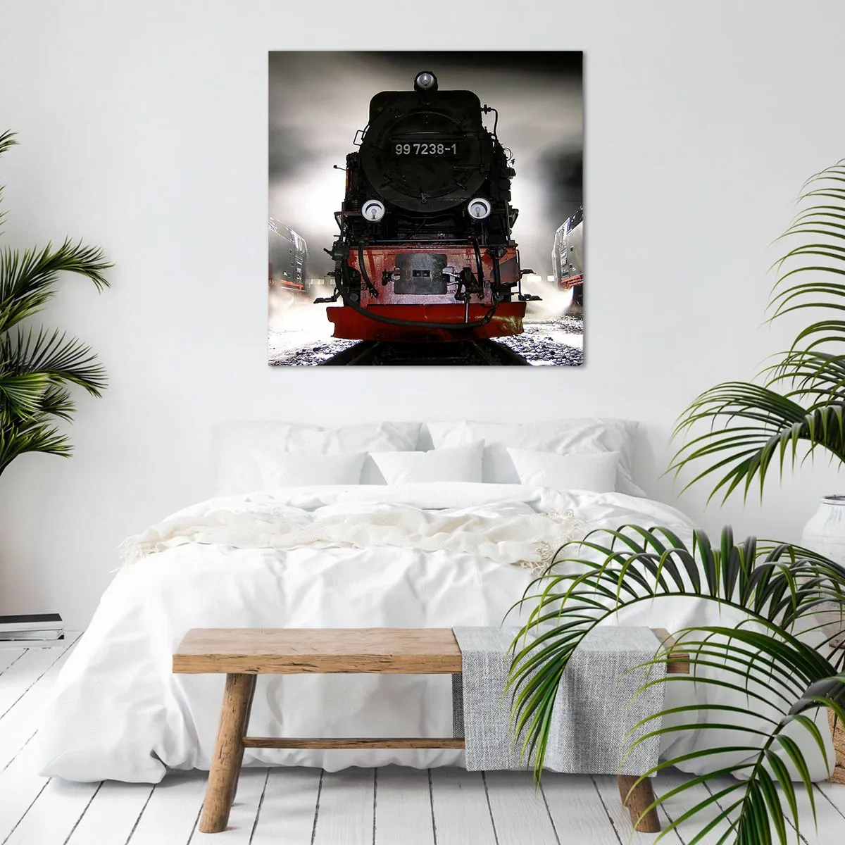 Obraz na płótnie - Stoi i sapie, dyszy i dmucha - 70x70 cm