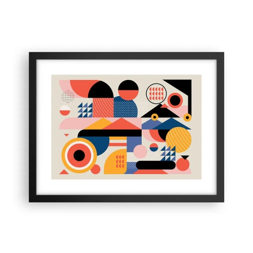 Plakat w czarnej ramie - Kompozycja: pobaw się - 40x30 cm